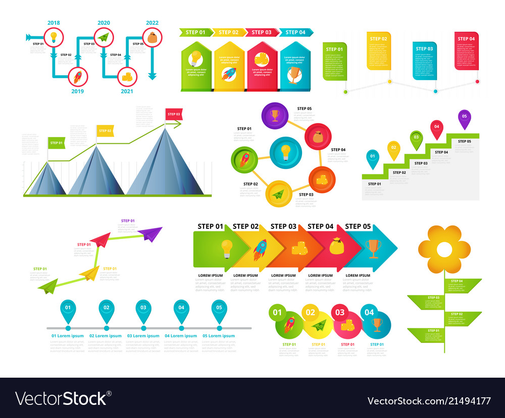 milestone timeline templates set royalty free vector image