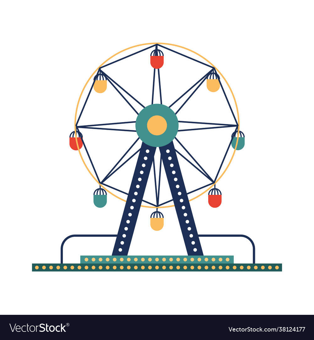 Panoramic wheel amusement Royalty Free Vector Image