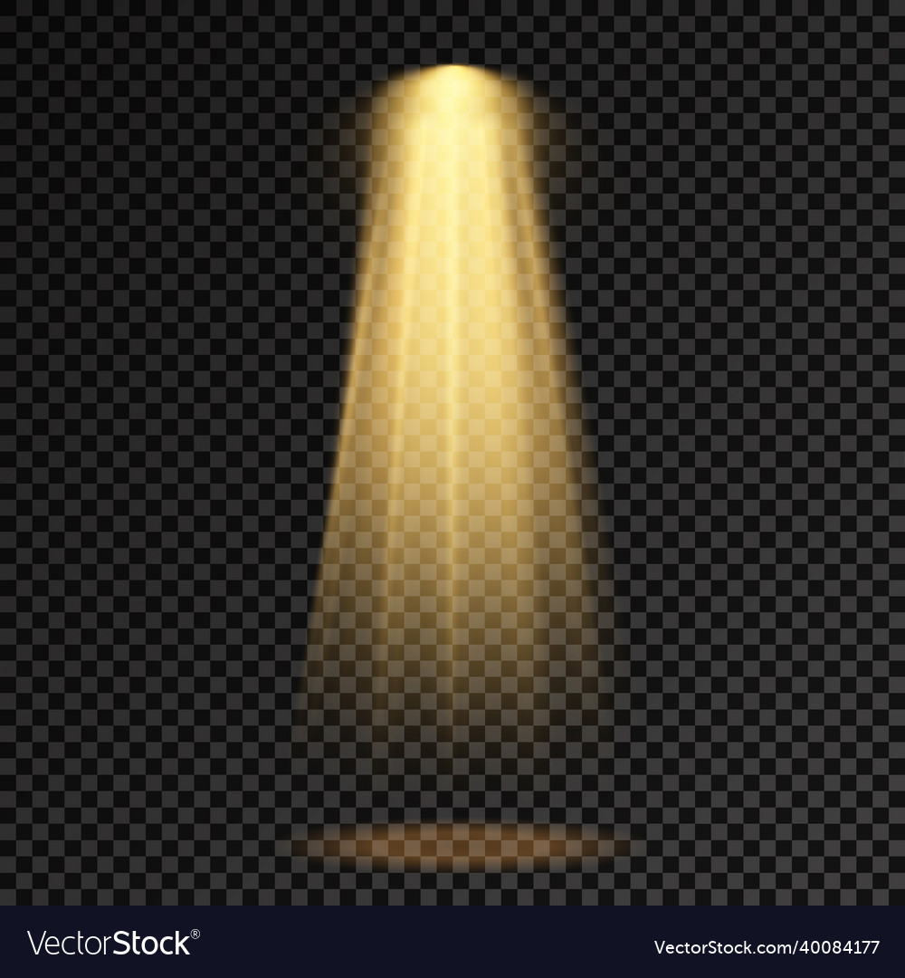 Set of yellow spotlight projector light effect Vector Image