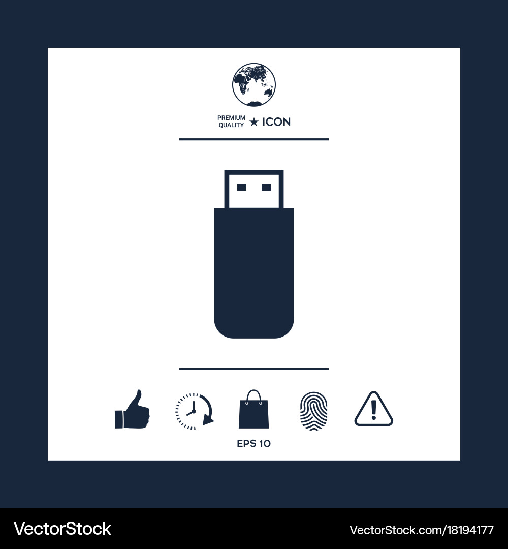 Usb flash memory drive icon Royalty Free Vector Image