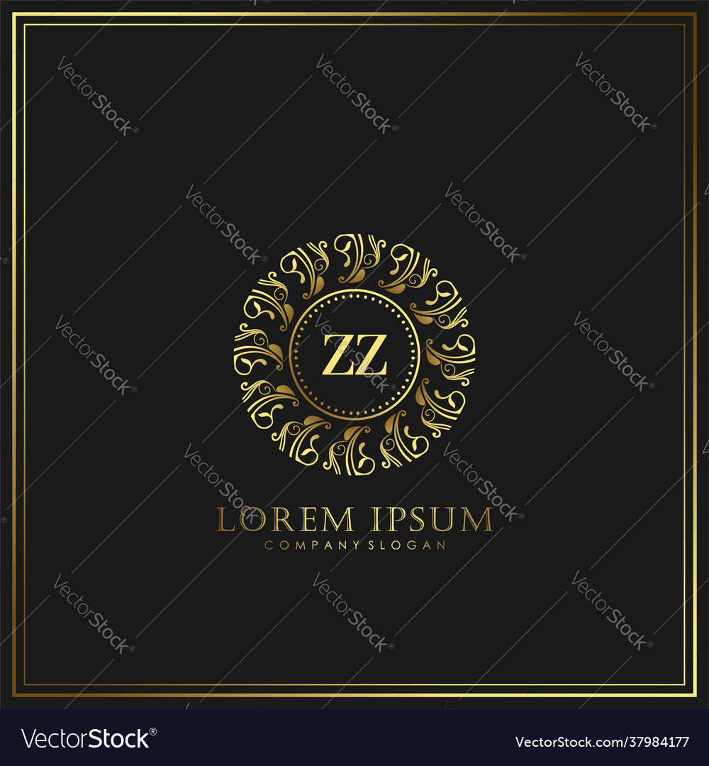 Zz initial letter luxury logo template in art Vector Image