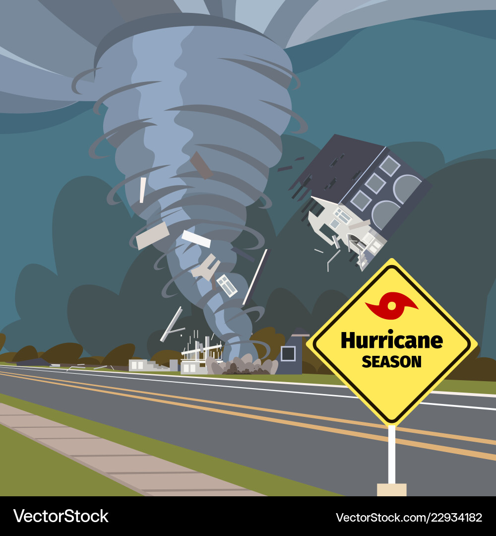 A destructive hurricane Royalty Free Vector Image