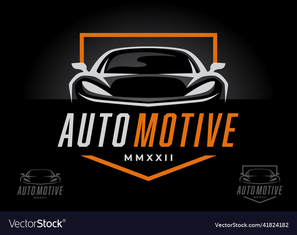 Auto sports car front logo concept vector image Auto sports car front logo concept