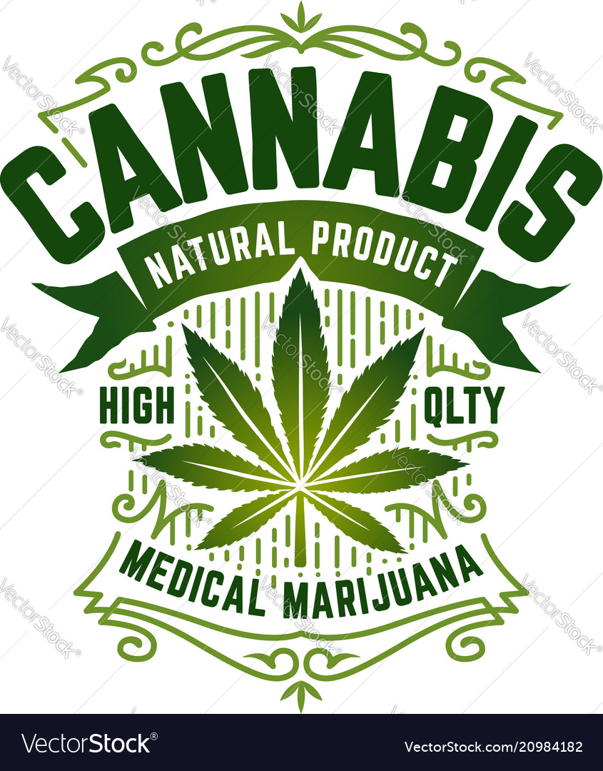 Cannabis emblem Royalty Free Vector Image - VectorStock