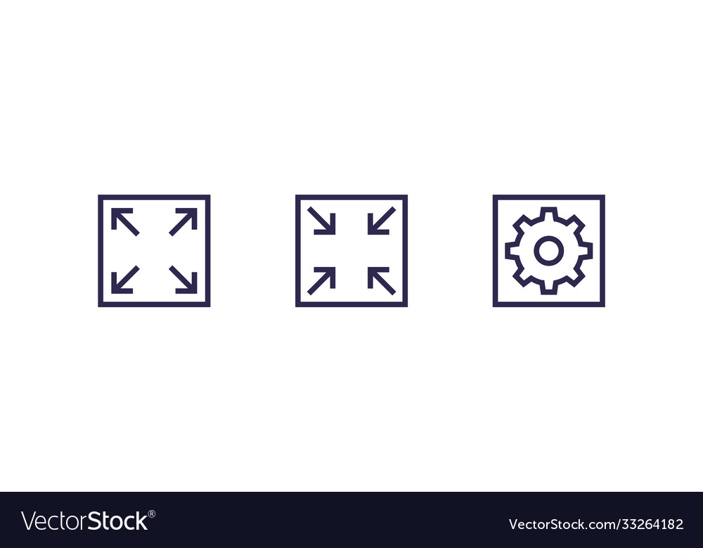 Enlarge reduce and settings line icons