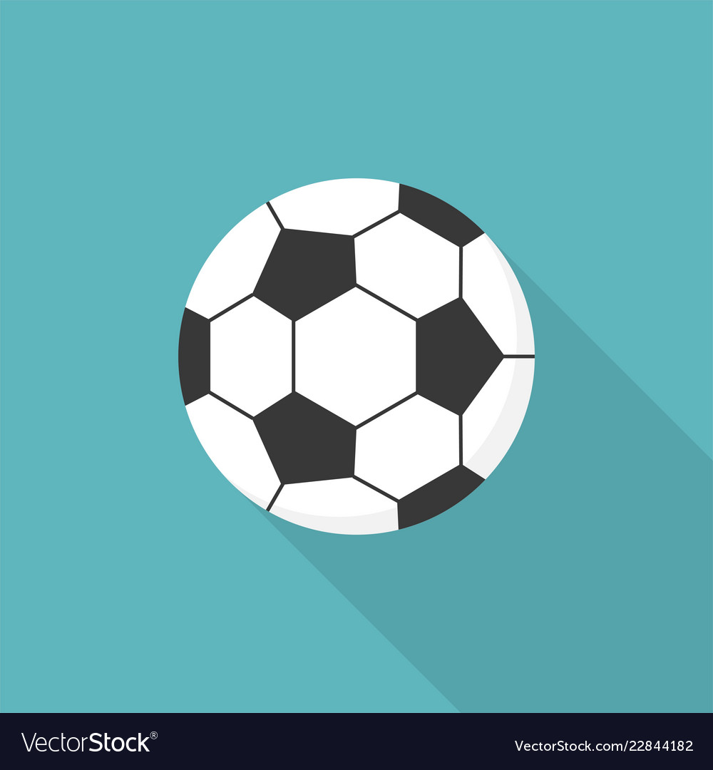 Football icon flat design with long shadow Vector Image