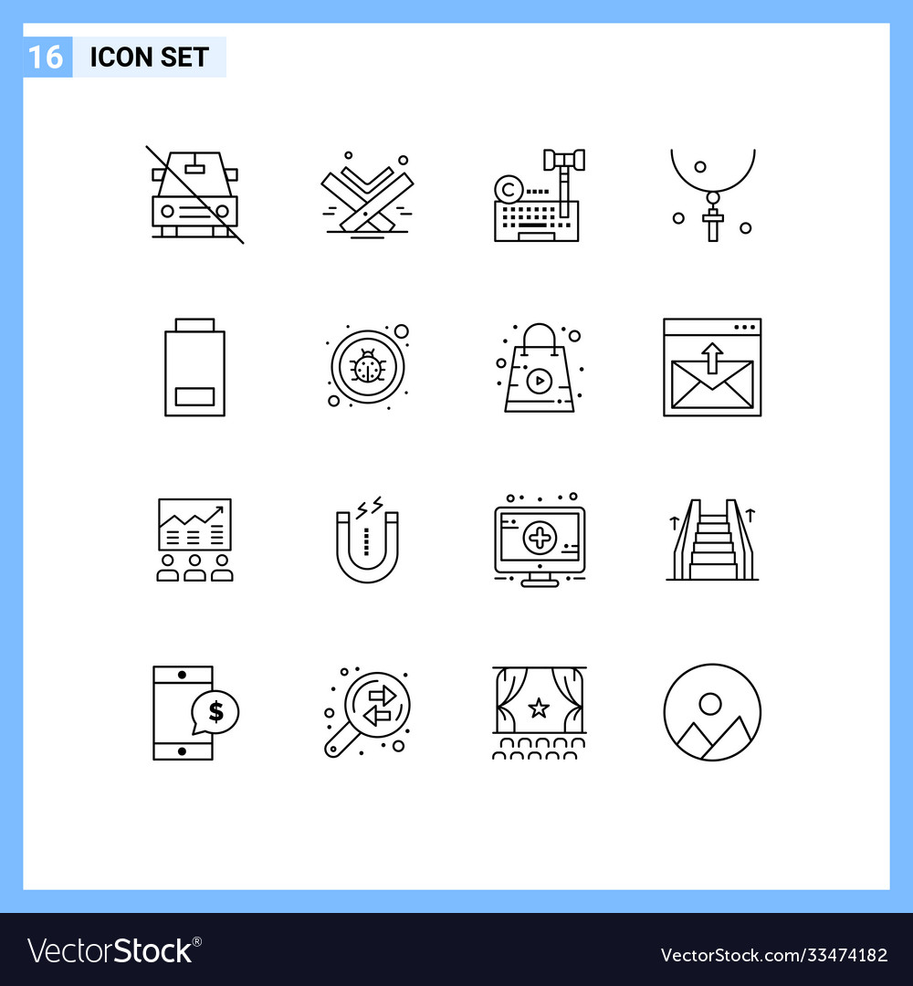 Modern set 16 outlines and symbols