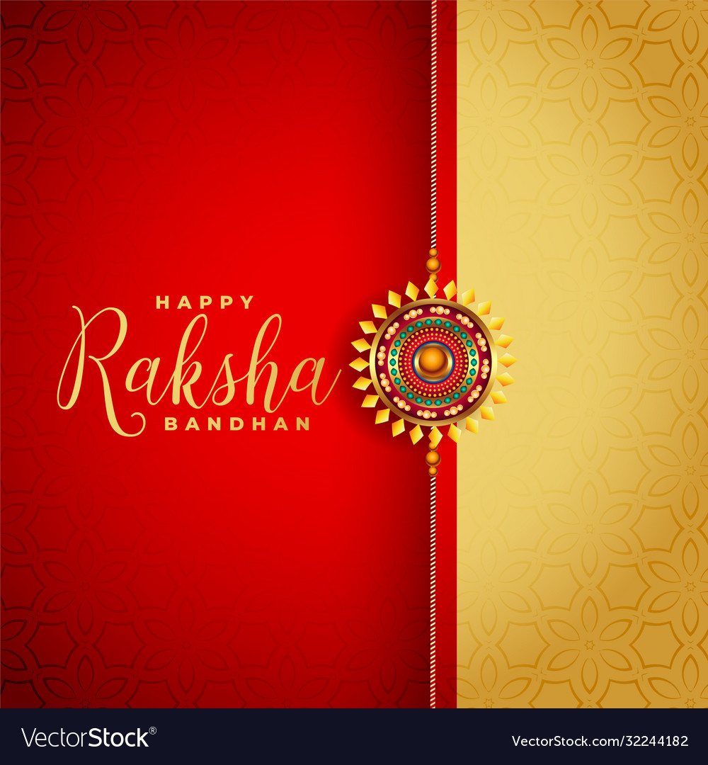 Red and gold raksha bandhan festival greeting