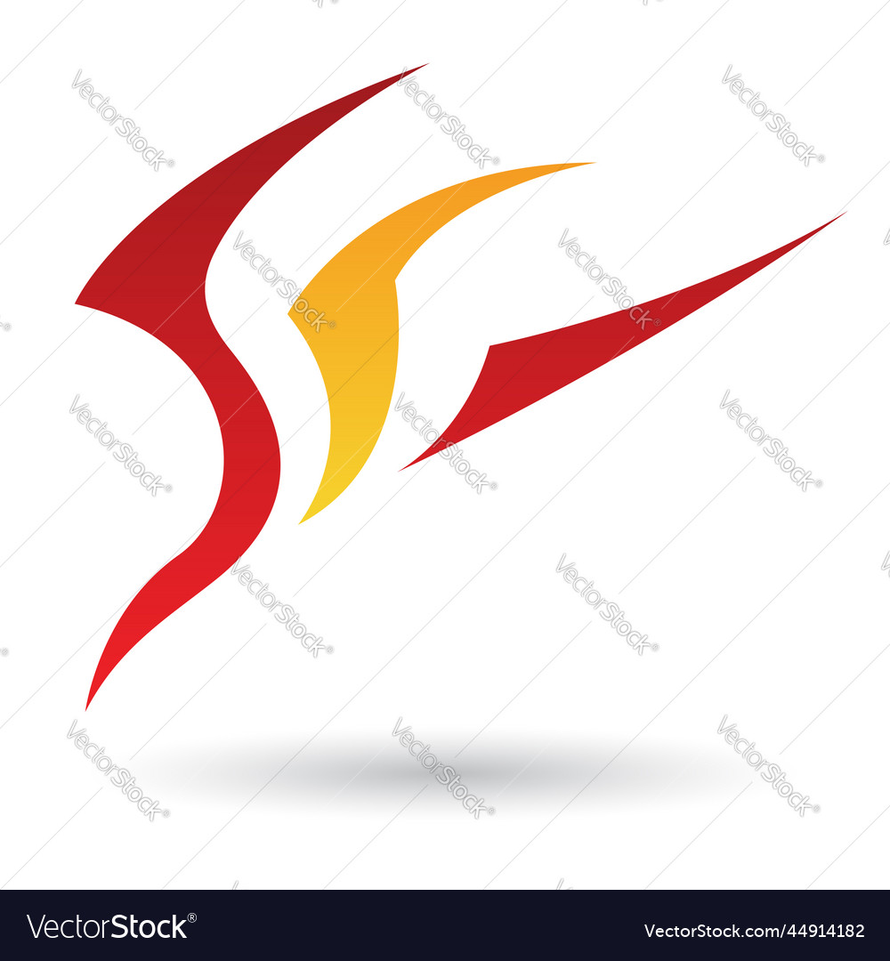 Red and orange abstract eagle icon