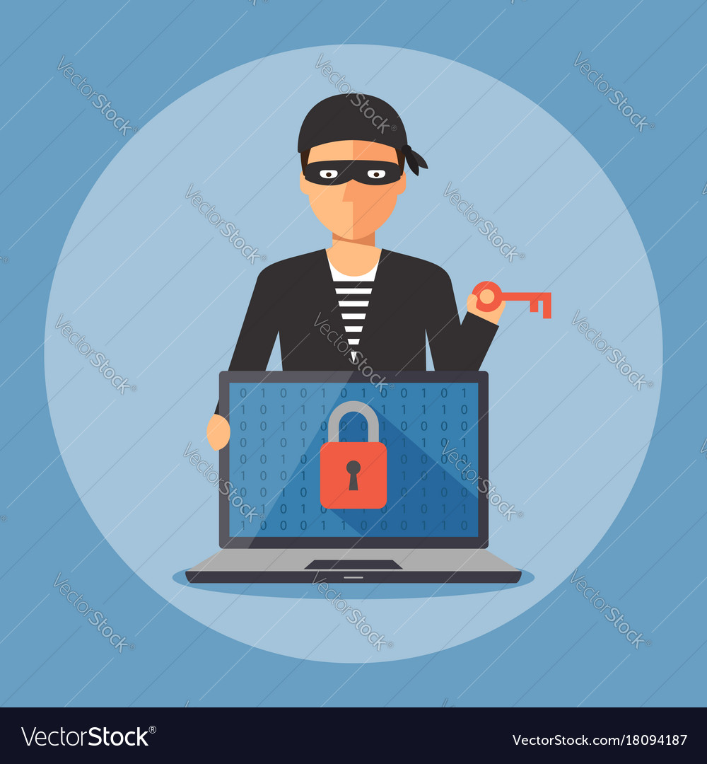 Cyber security and crime concept Royalty Free Vector Image