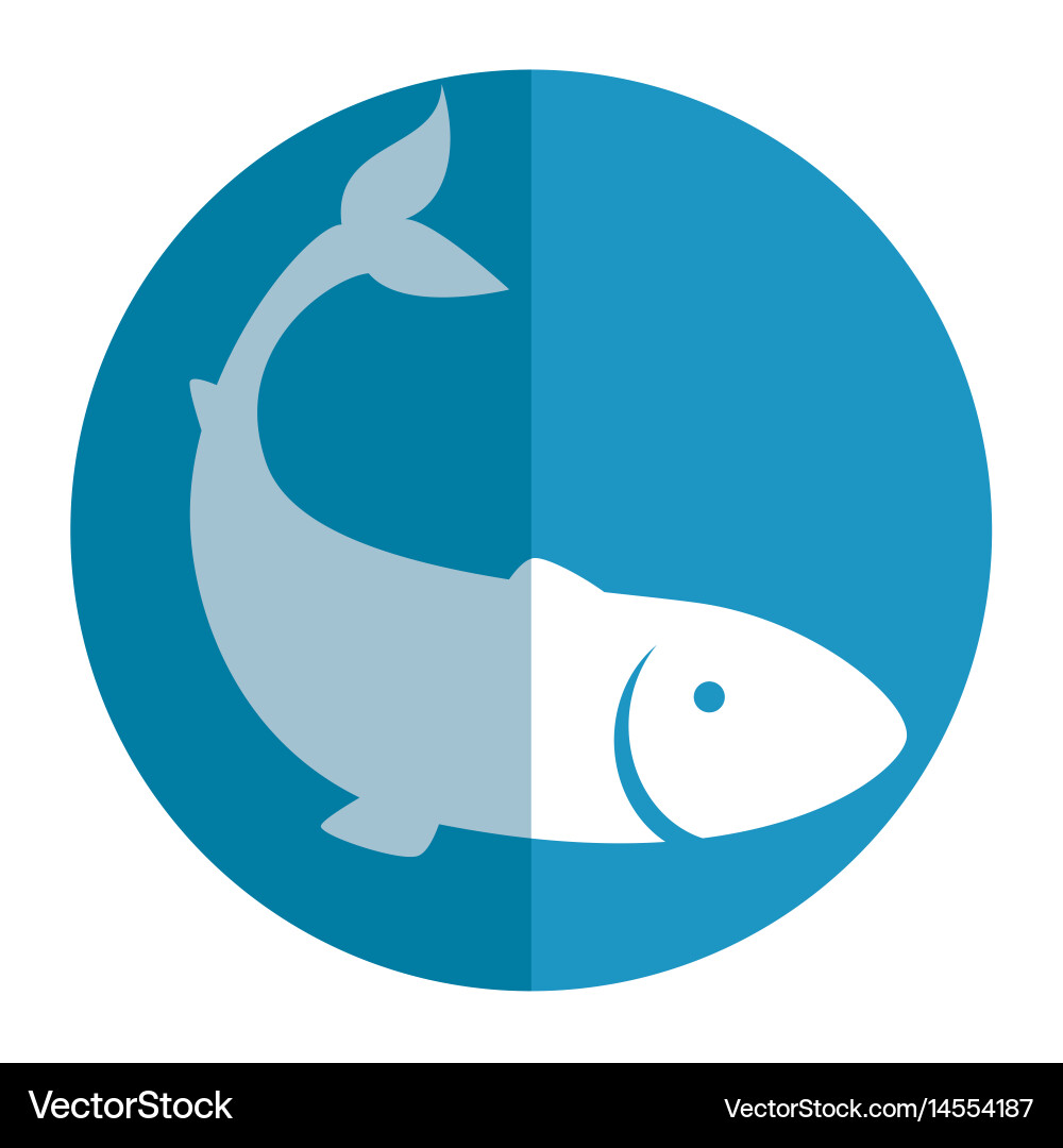 Fish silhouette sea food menu Royalty Free Vector Image