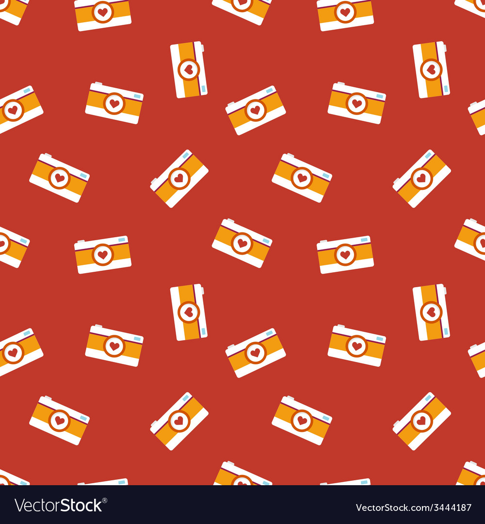 Flat hipster cameras seamless pattern