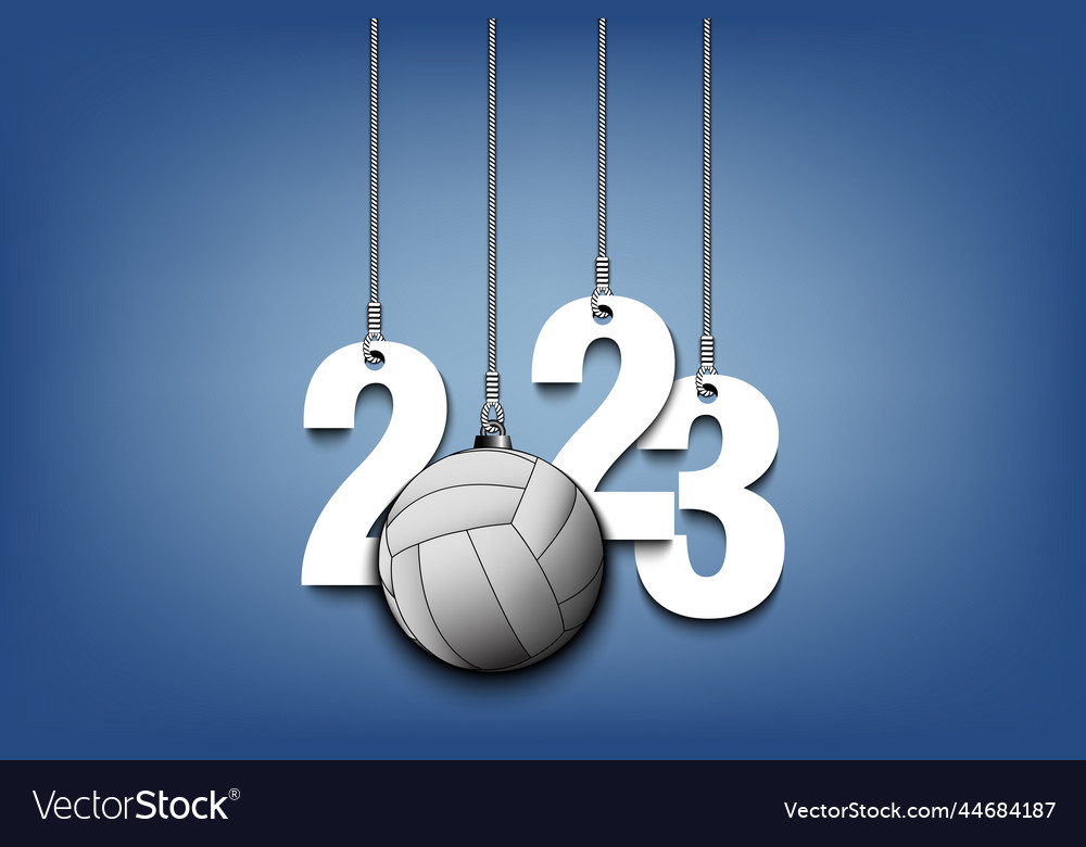 Happy new year 2023 and volleyball ball