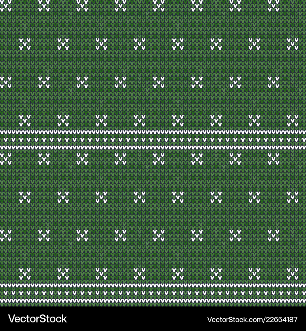 Knitted green seamless pattern background Vector Image