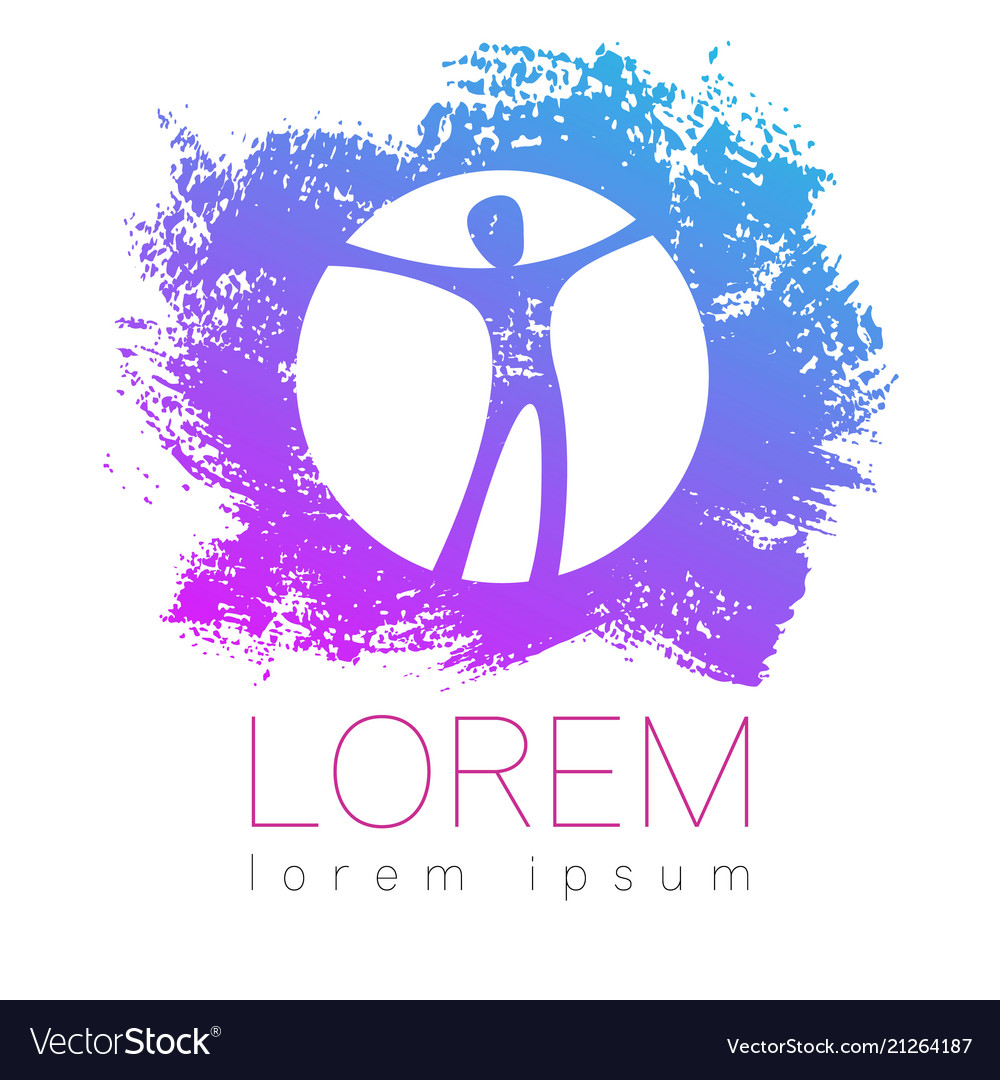 Modern human silhouette in circle logotype