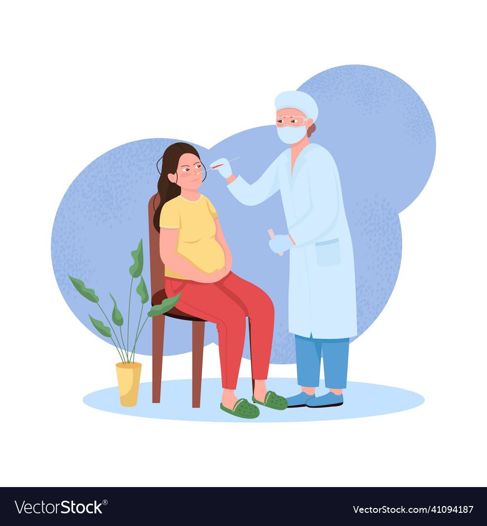 Pregnant woman health check flat concept