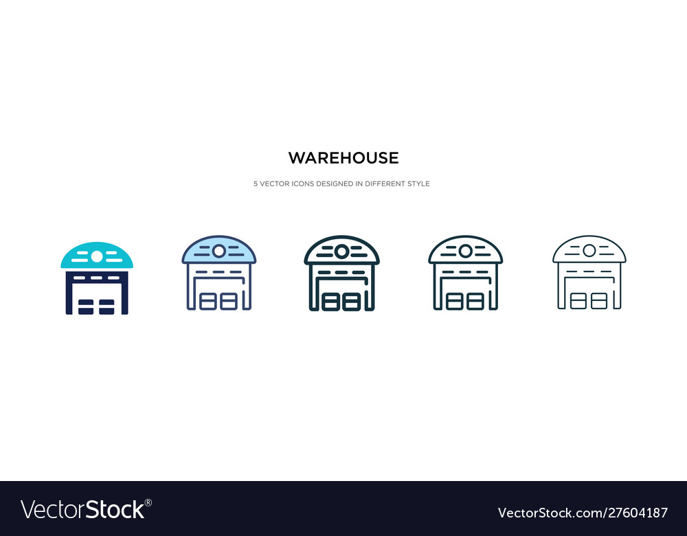 Warehouse icon in different style two colored Vector Image