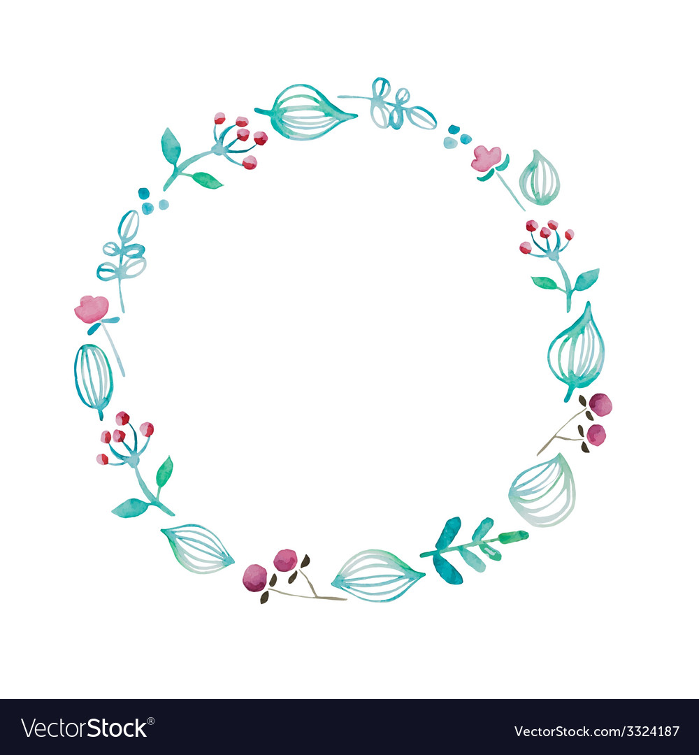 Download Watercolor flower frame Royalty Free Vector Image