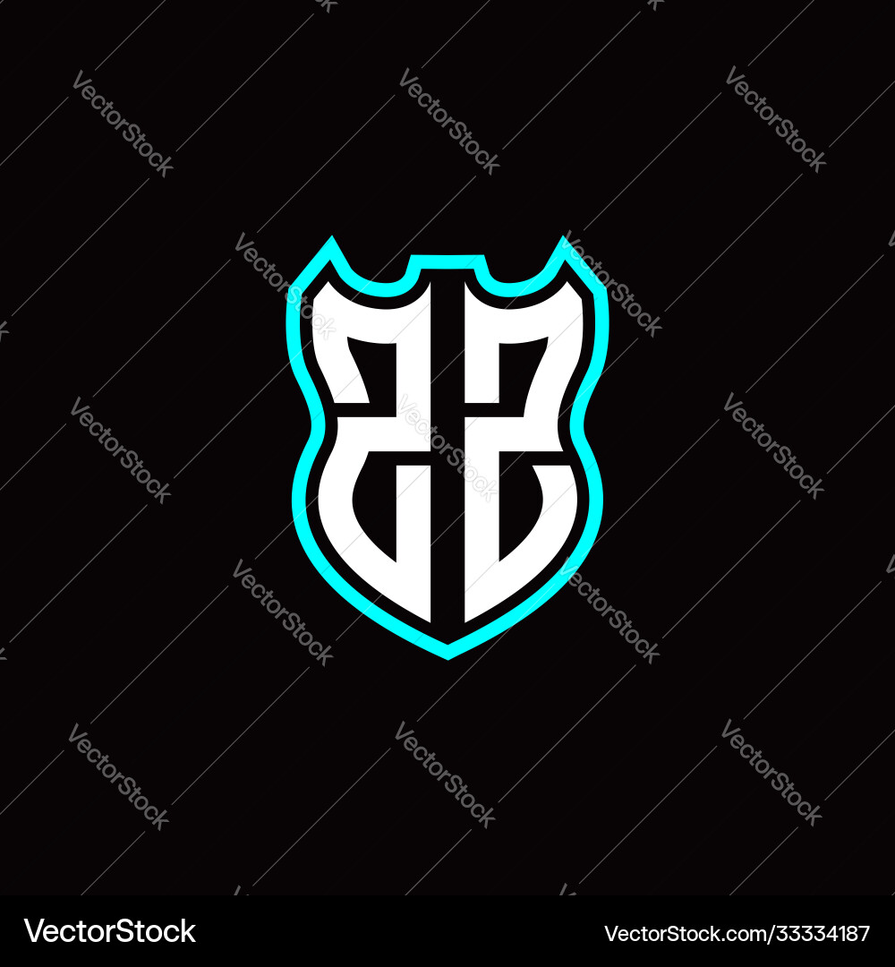 Z initial logo design with shield shape Royalty Free Vector