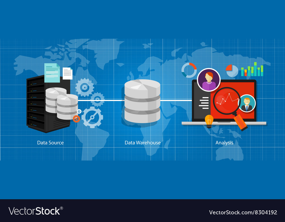 Data business intelligence warehouse database Vector Image