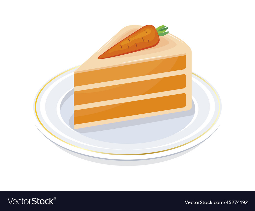 Delicious Slice Of Carrot Cake Icon Royalty Free Vector