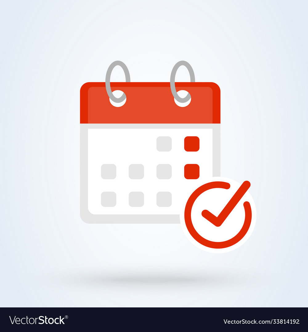 Event or calendar check mark sign icon logo