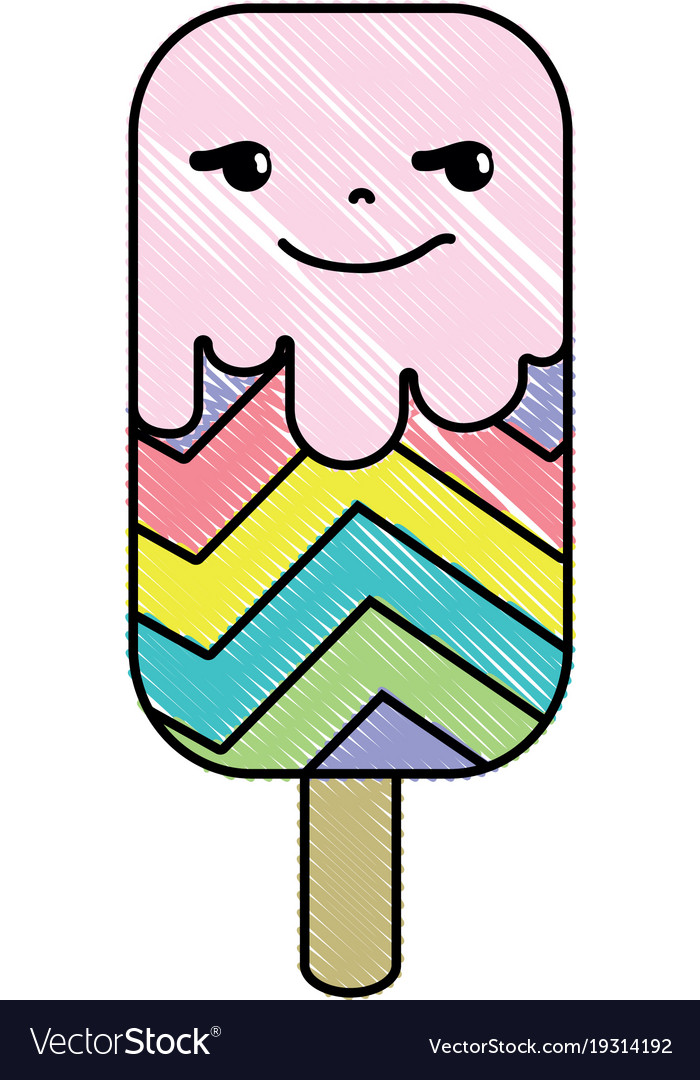 Grated rogue and sweet ice lolly rainbow Vector Image