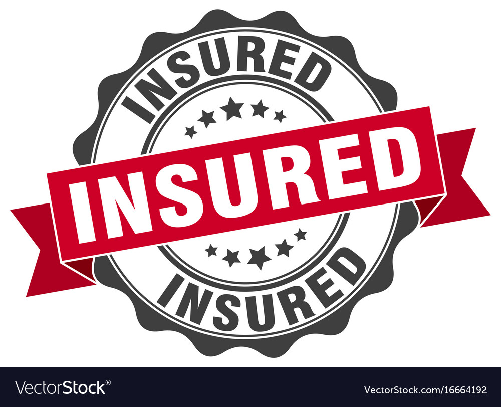 Insured stamp sign seal Royalty Free Vector Image