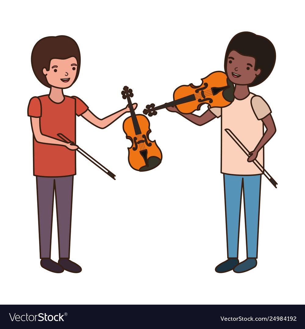 Men with musical instruments character Royalty Free Vector