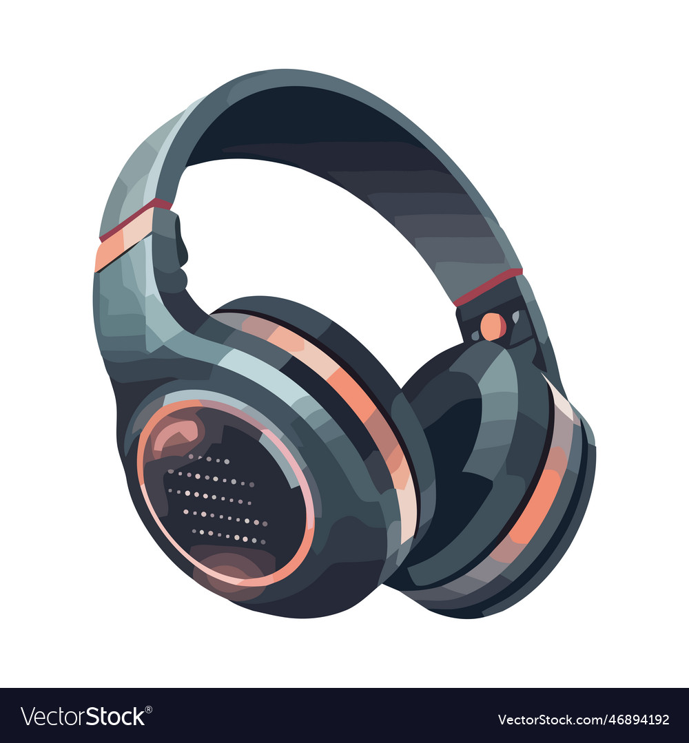Modern headphones symbolize listening to music Vector Image