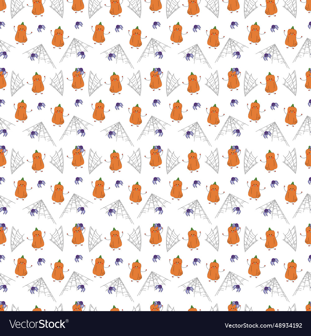 Seamless pattern with cute halloween character