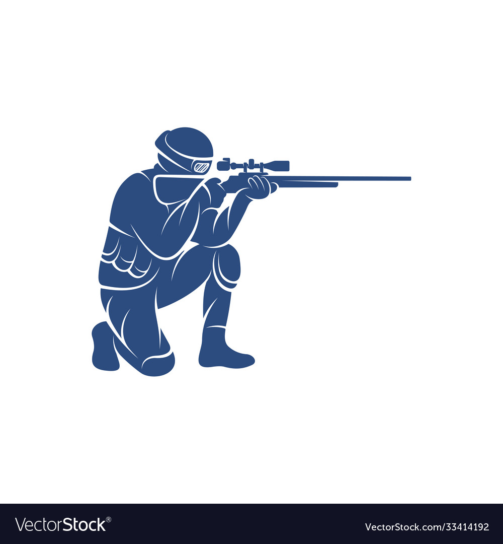 Sniper Armee Logo Design Vorlage Grafik