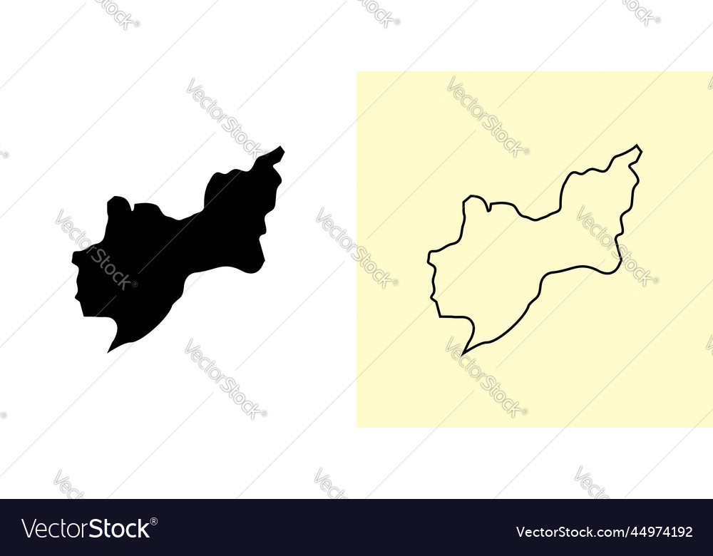 Tekirdag map turkey asia filled and outline Vector Image