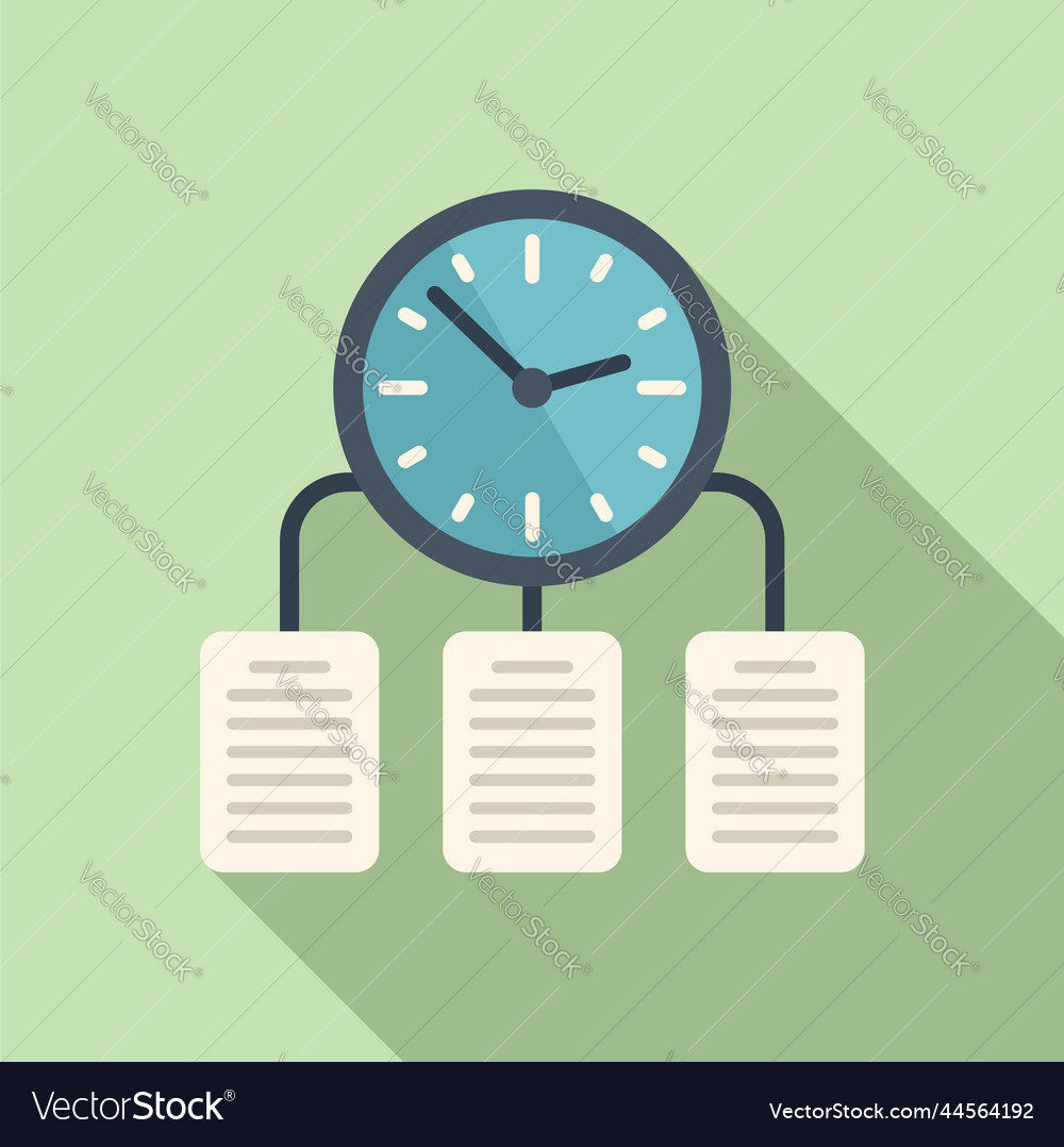 Time management icon flat business clock Vector Image