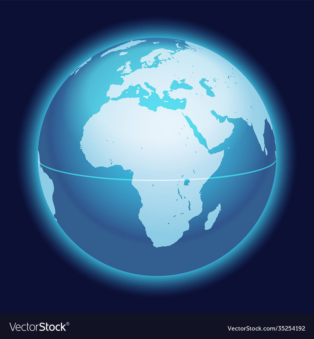 World globe map africa arabia centered Royalty Free Vector