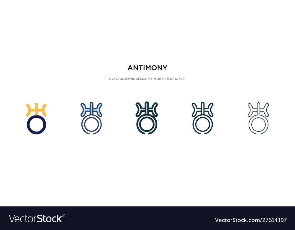 Antimony icon in different style two colored