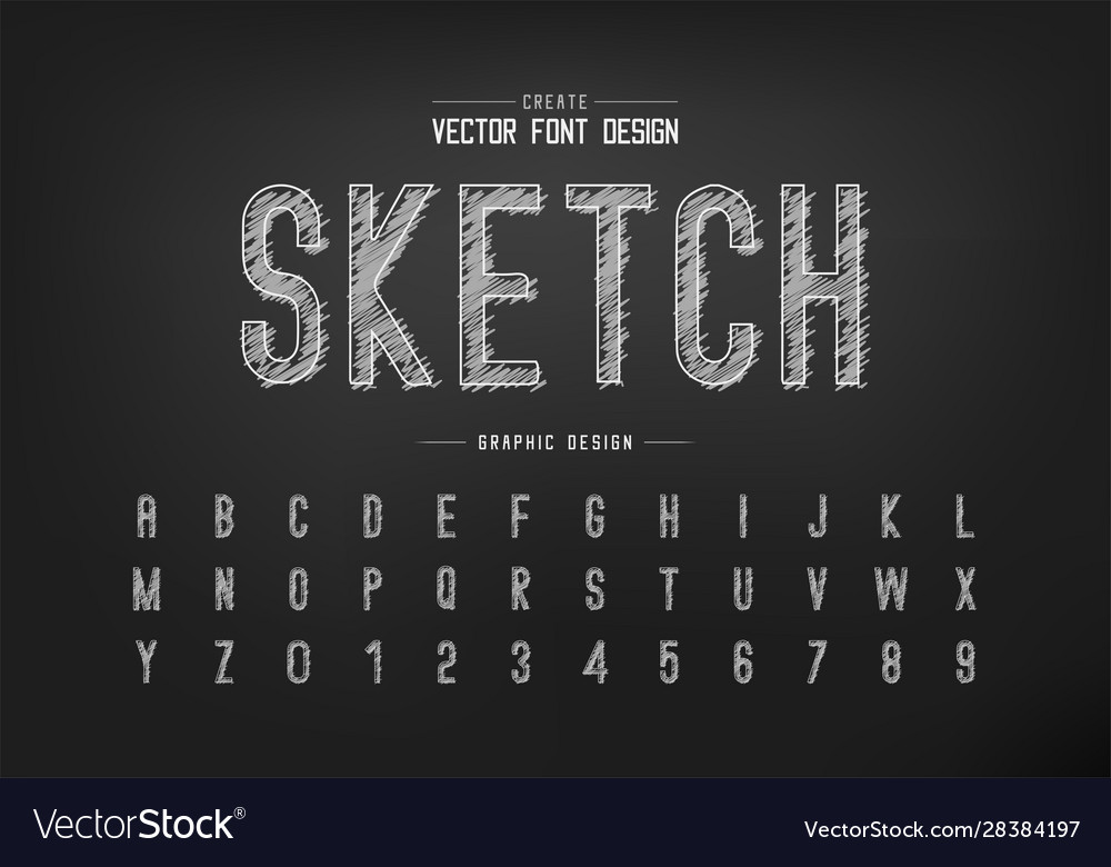 Download Chalk Font And Alphabet Hand Draw Letter Vector Image