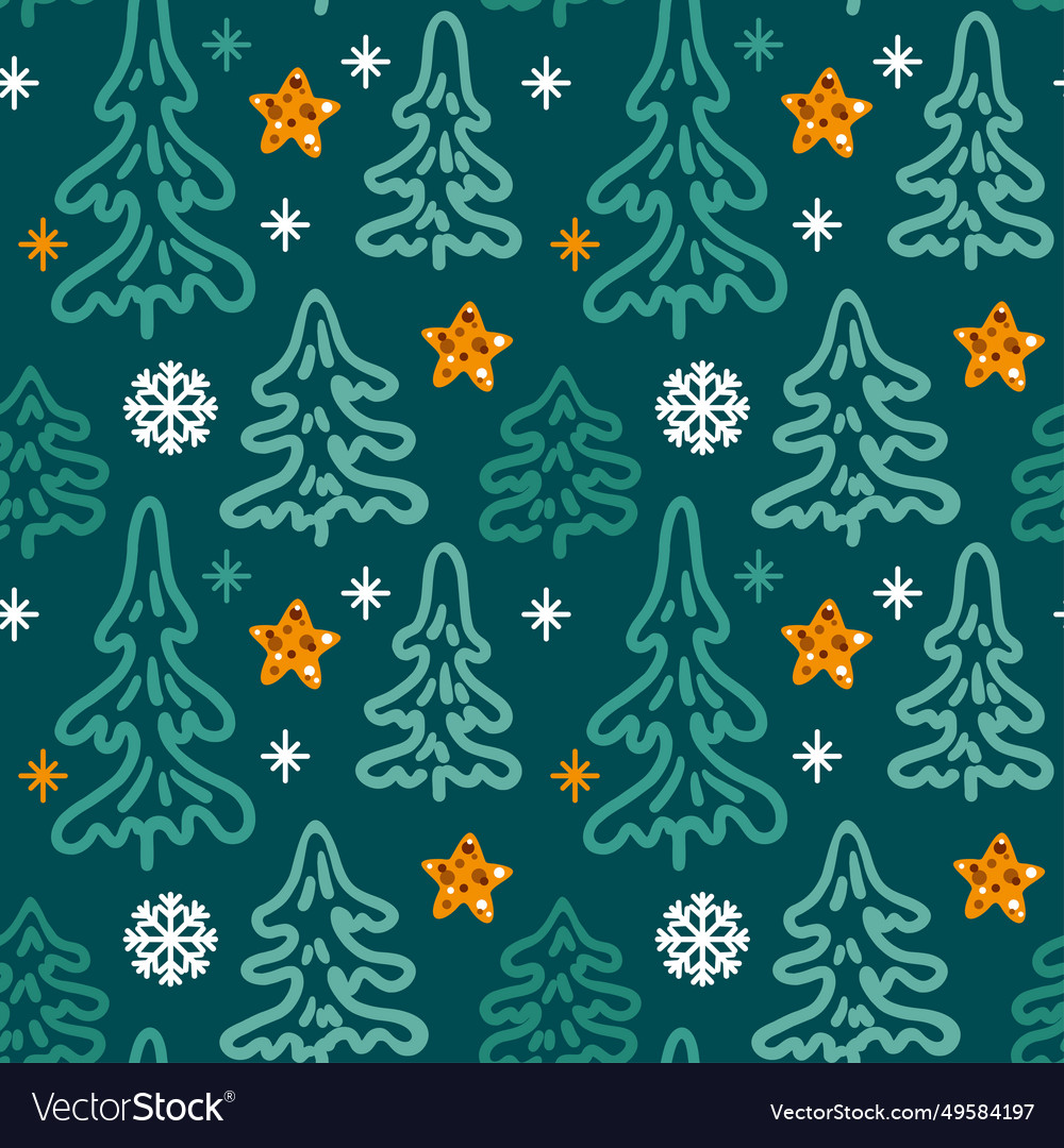 Christmas tree on the green background Royalty Free Vector