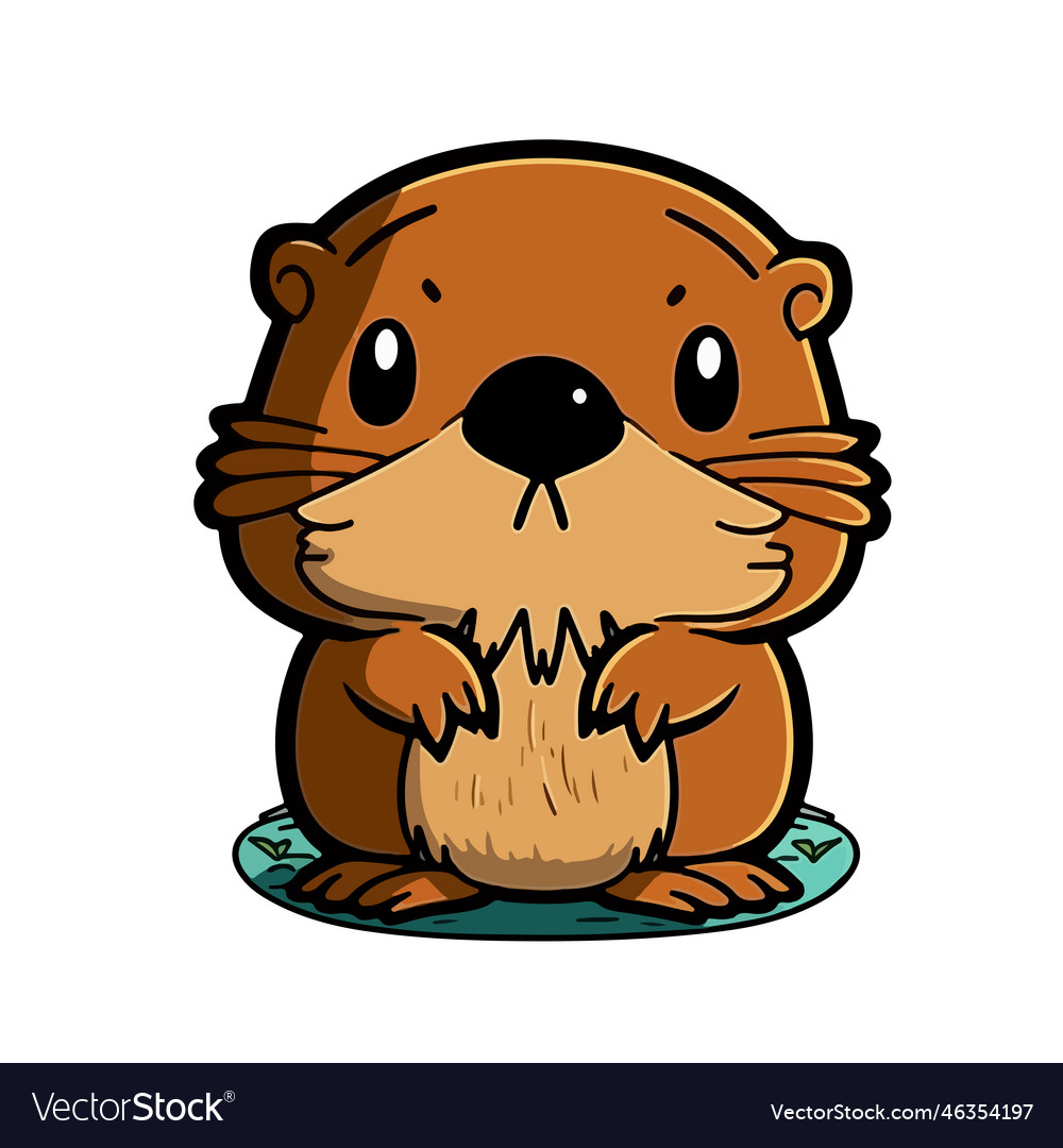 Cute beaver cartoon style