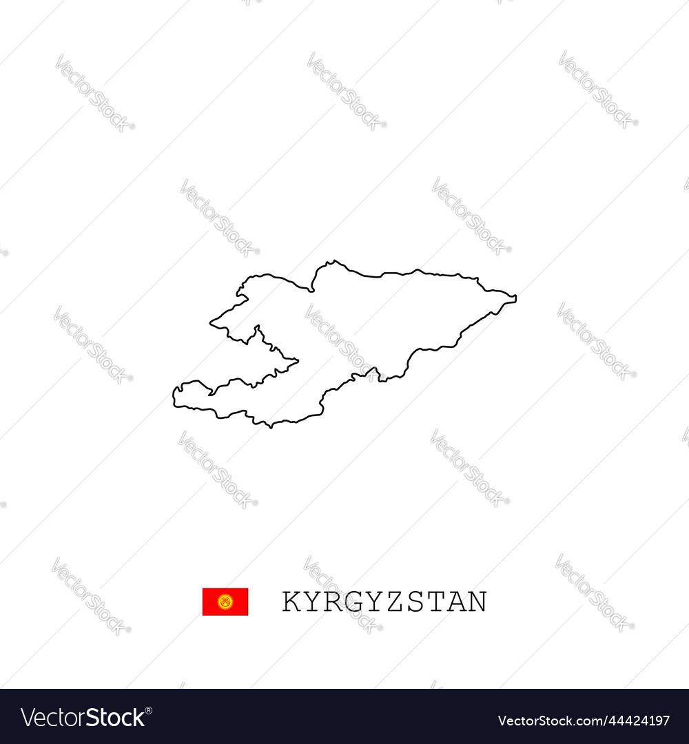 Kyrgyzstan map outline line linear