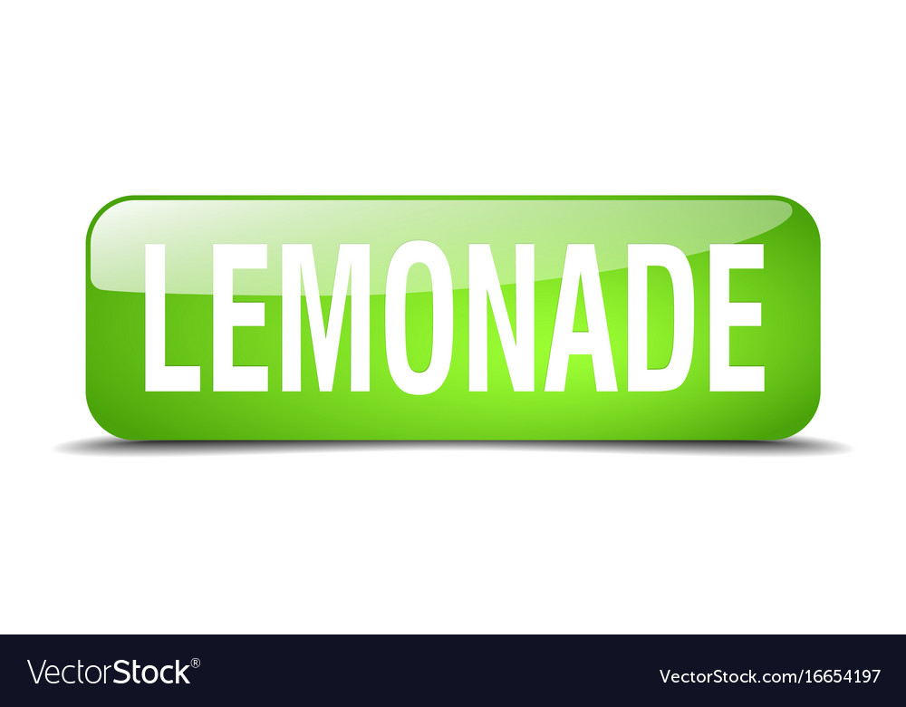 Lemonade green square 3d realistic isolated web