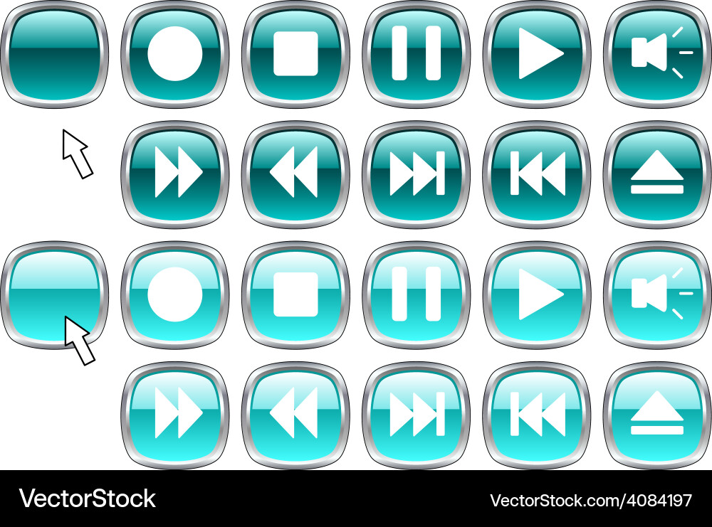 Media buttons Royalty Free Vector Image - VectorStock