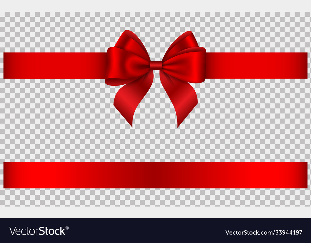 Red bow and ribbon Royalty Free Vector Image - VectorStock