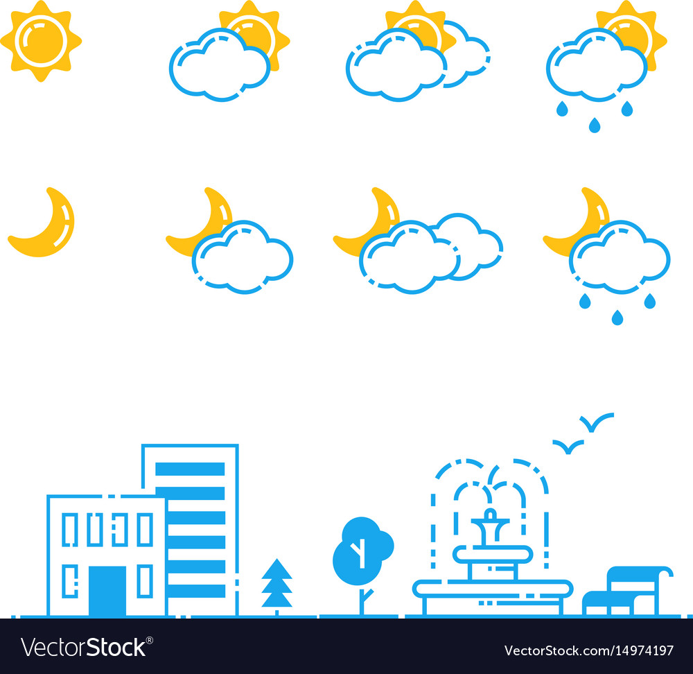 Set of weather icons season