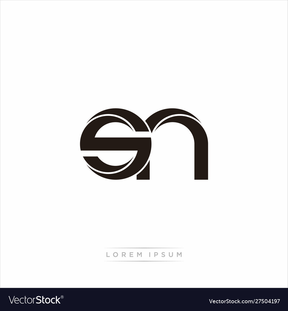 Sn initial letter split lowercase modern monogram Vector Image