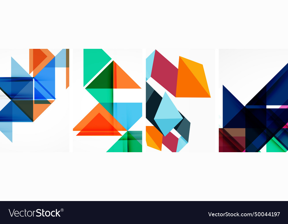 Triangle poster geometric background set