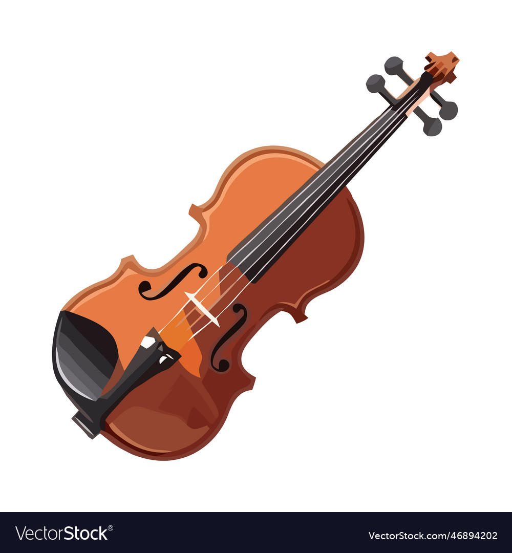 Classical string fiddle instrument icon Royalty Free Vector