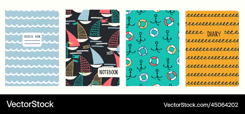 Cover page templates with sailing boats Royalty Free Vector