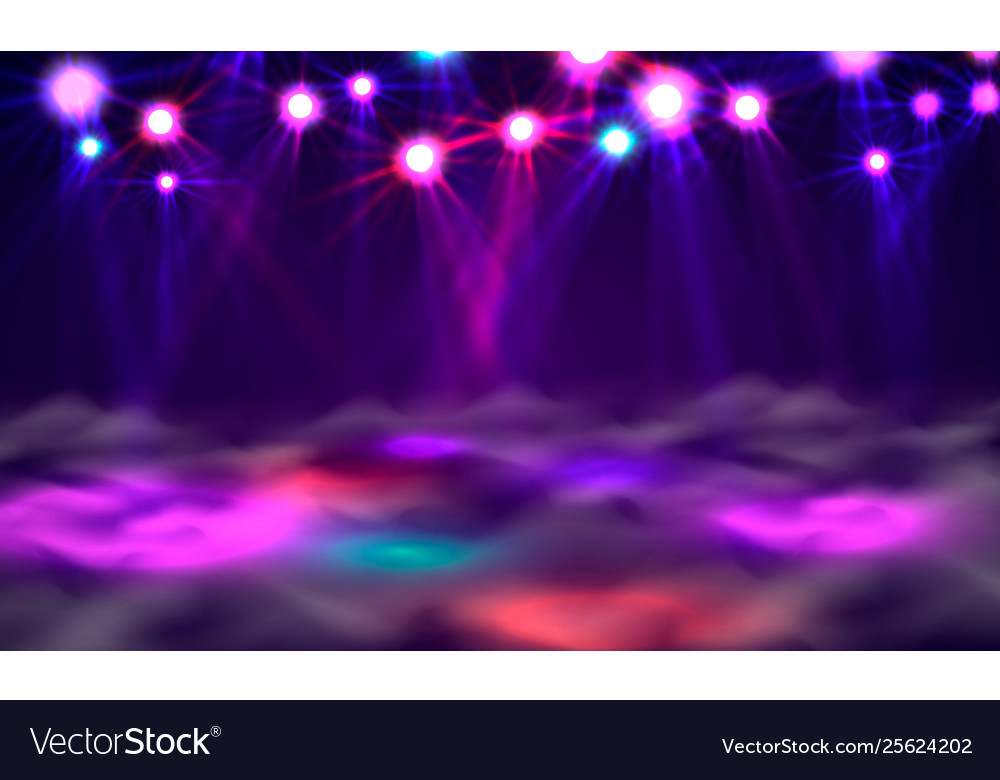 Dance Floor Banner Light And Smoke On Stage Vector Image Dance Floor Banner Light And Smoke On