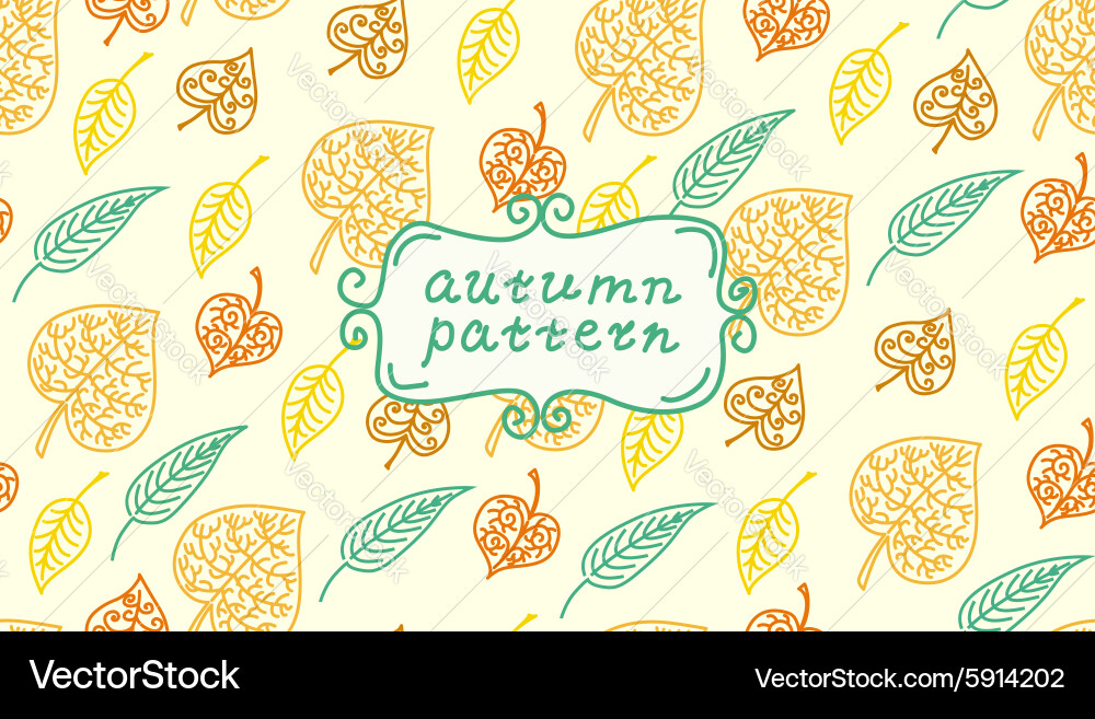 Leaves autumn pattern in retro style it contains Vector Image